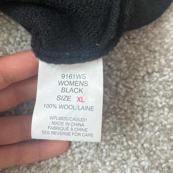 VTG Woolrich Vest Black Wool Embroidered Kitschy Cabincore Rustic Fall Size XL - Picture 4 of 7